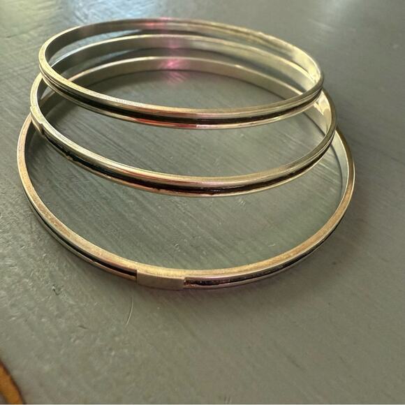 Sterling Silver 3 Bangle Bracelets - Picture 9 of 13